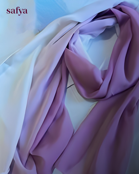 Pure Cotton Veil in light purple and white
