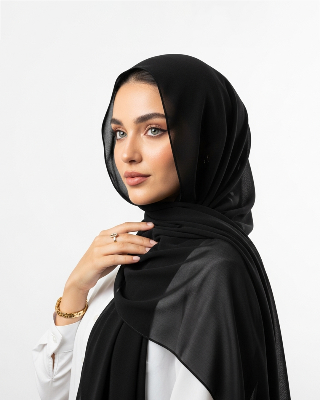 Chiffon veil in Dark Black