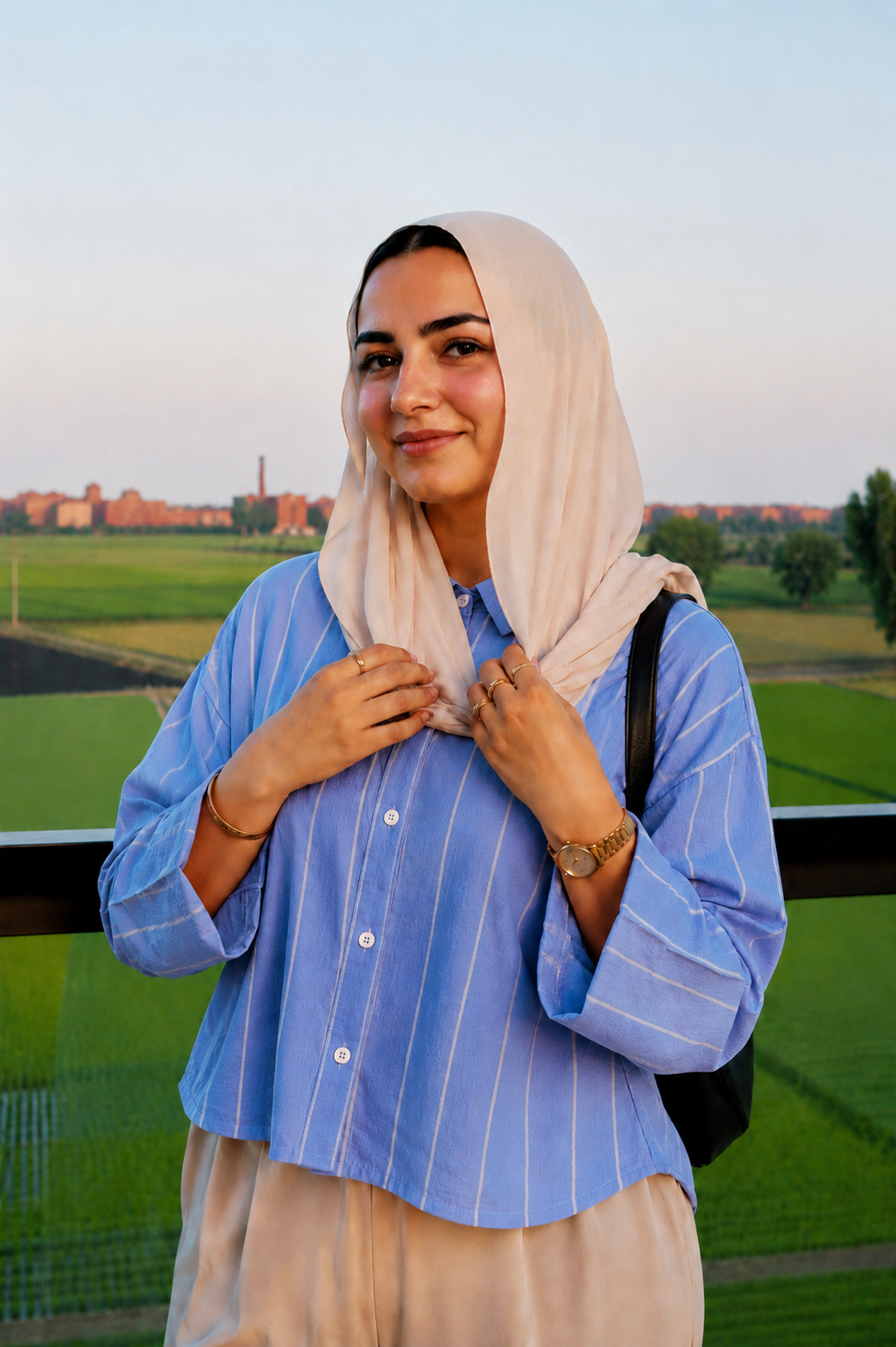 The linear Fold Shirt in Blue