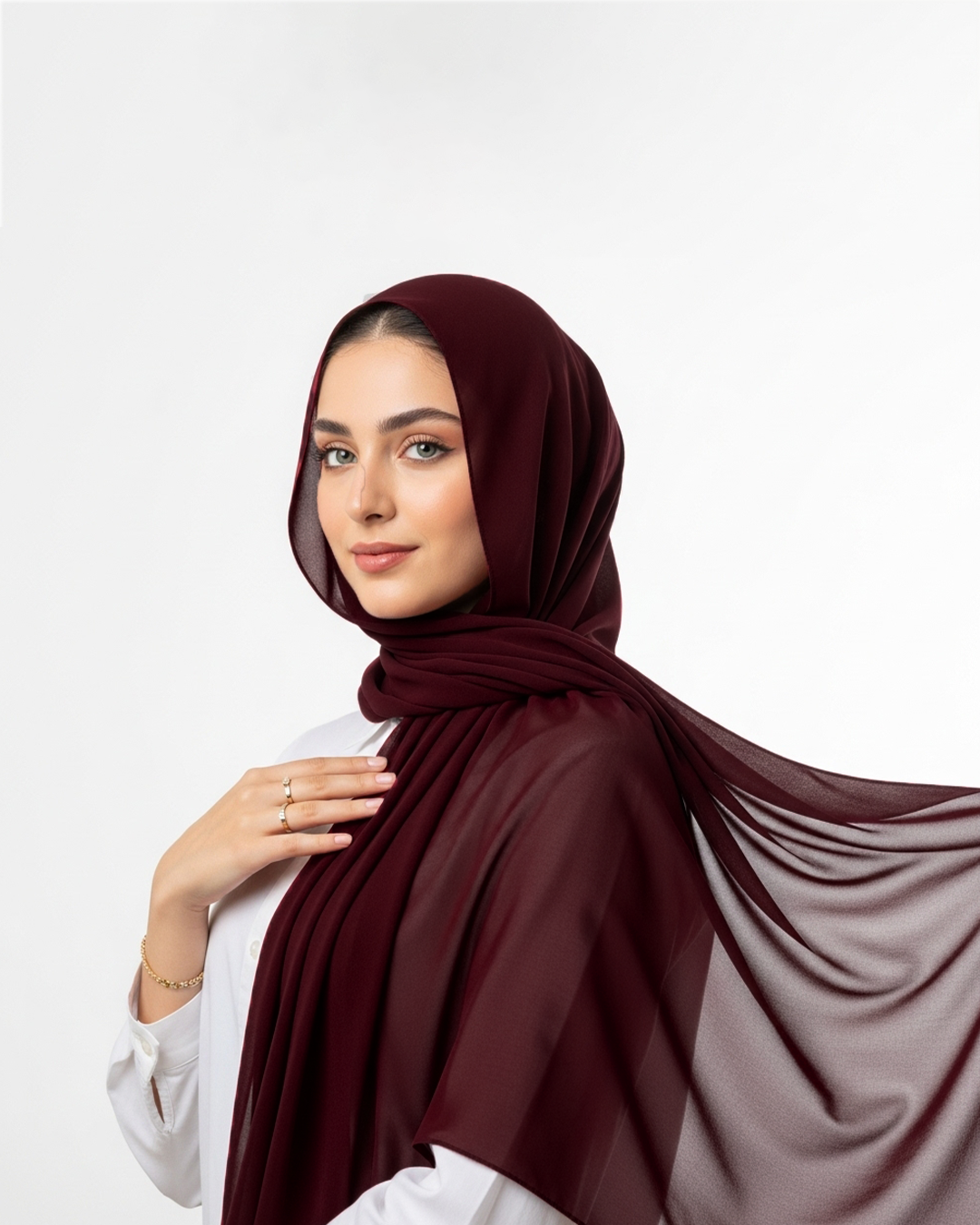 Chiffon veil in Dark Maroon