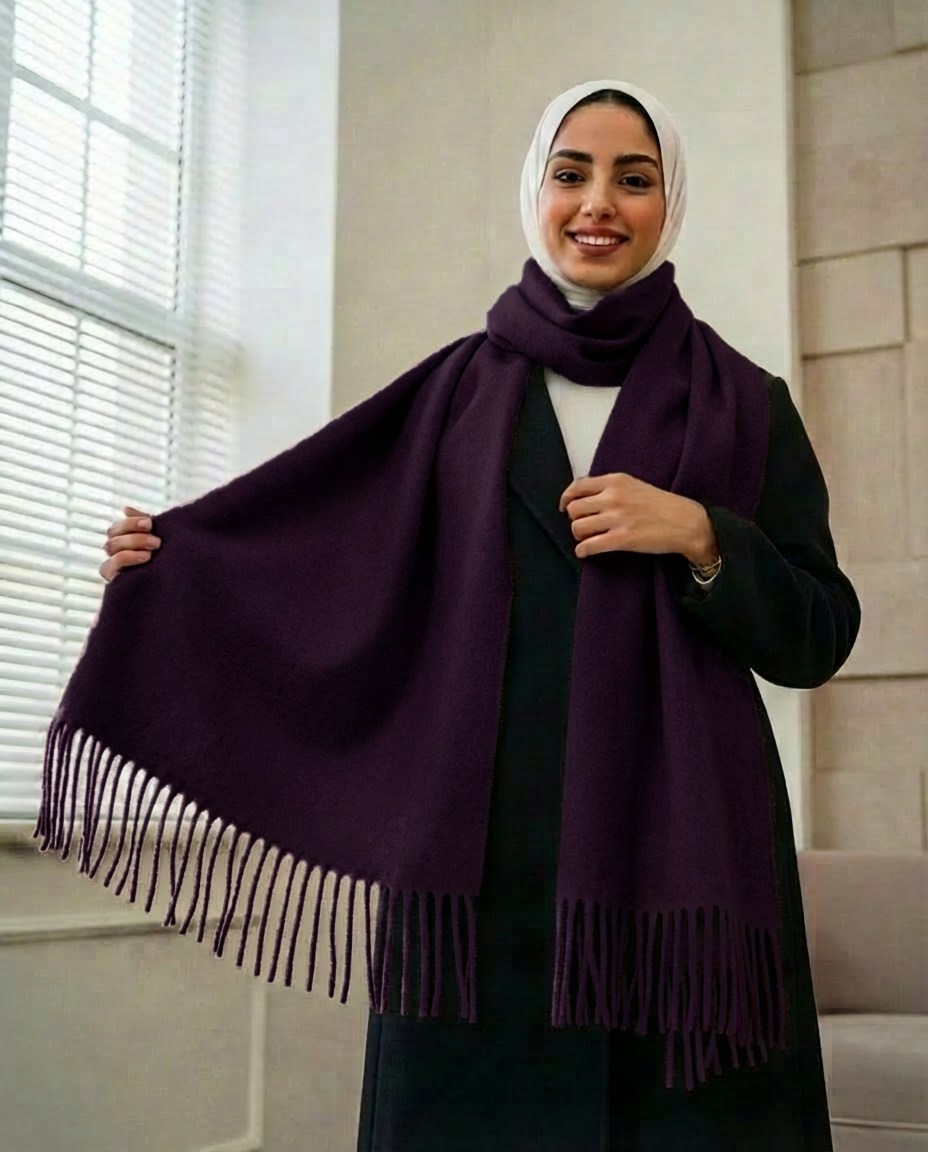 Safya Winter shawl in Dark Purple