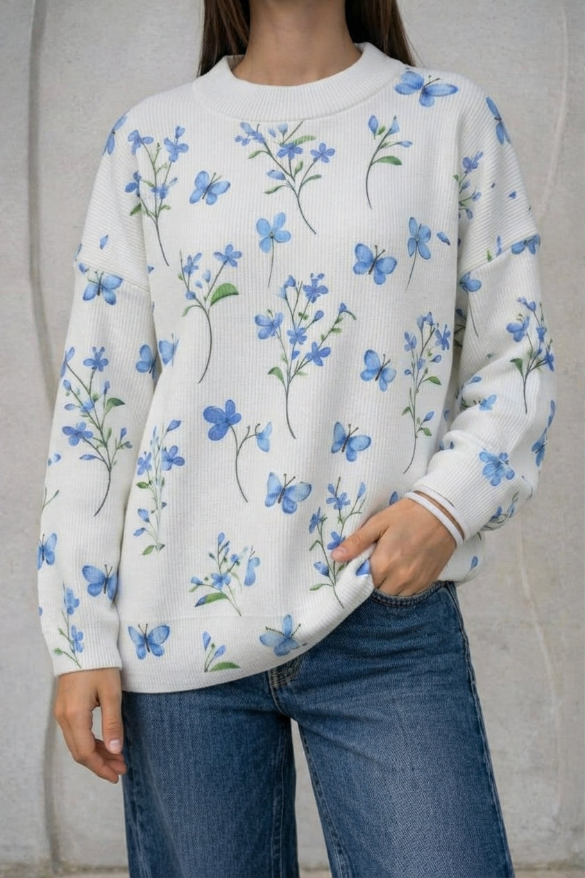 Blue Garden Sweater