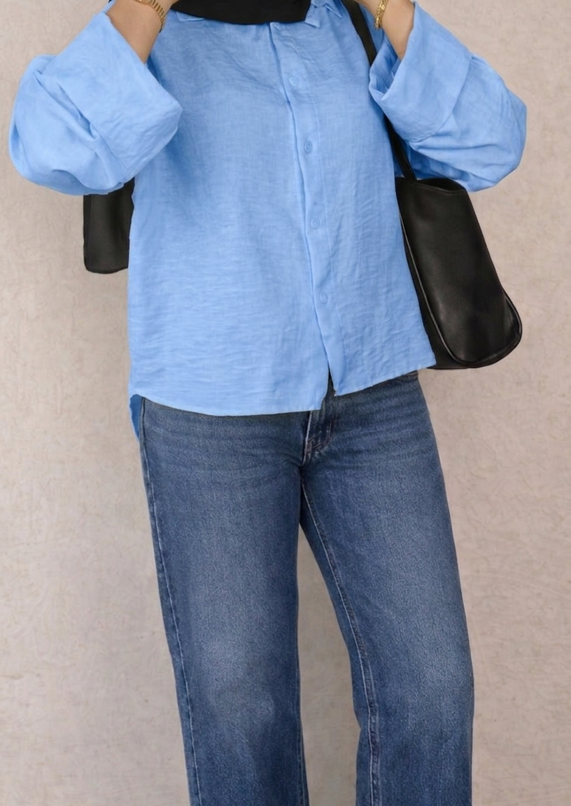 The Fold Shirt in Baby Blue