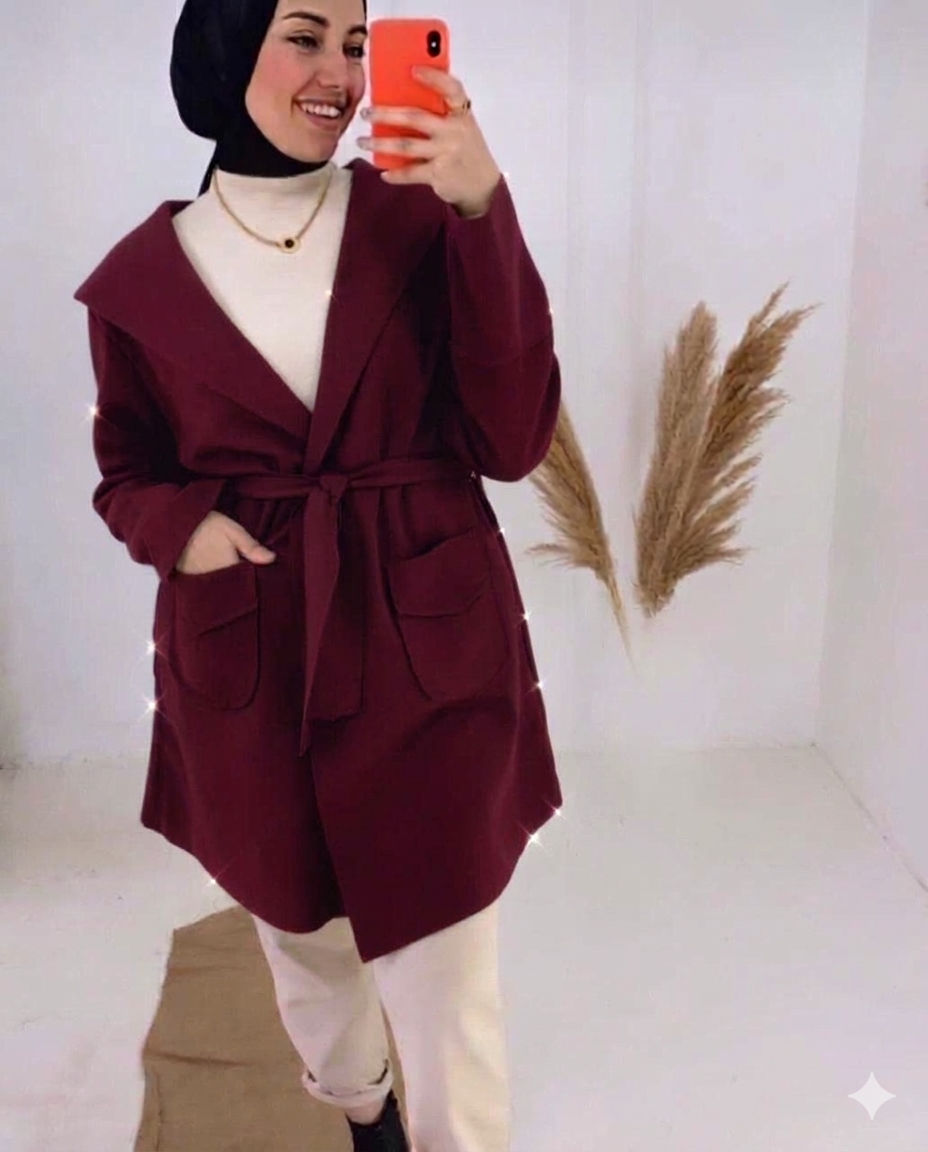 Chic Cardigan in burgandy