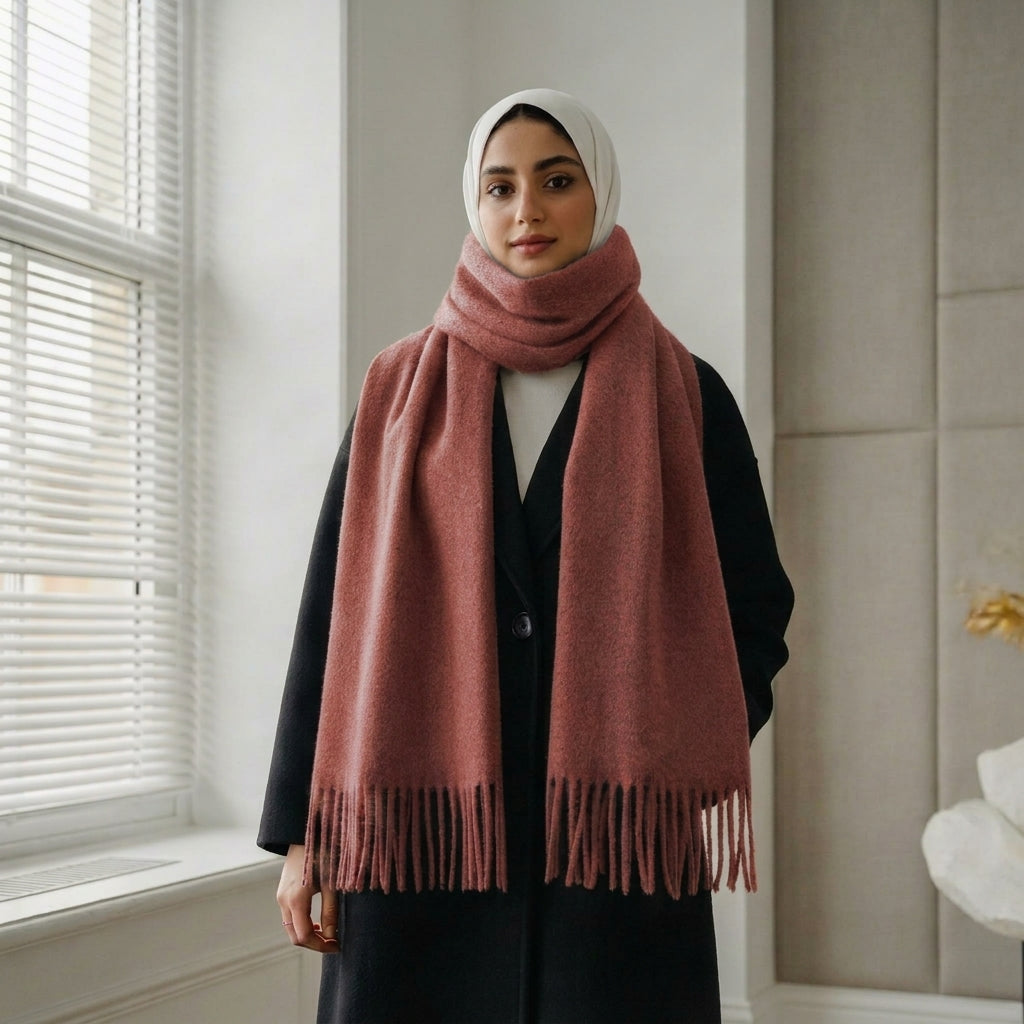 Safya Winter shawl in Woodrose