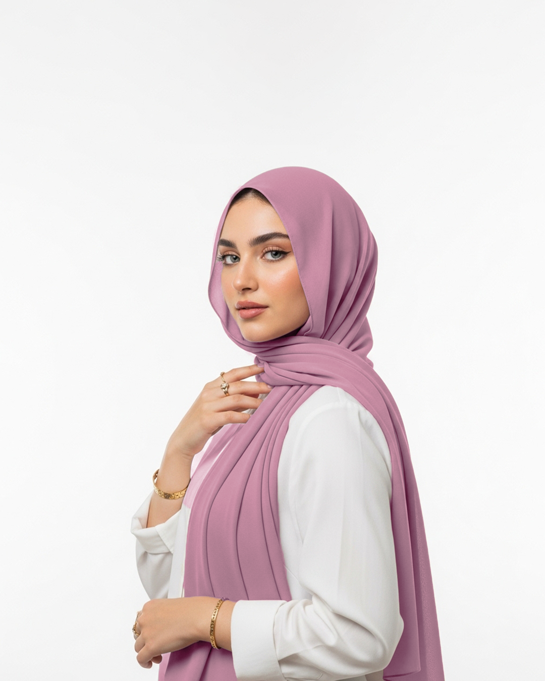 Chiffon veil in light Rose Mauve