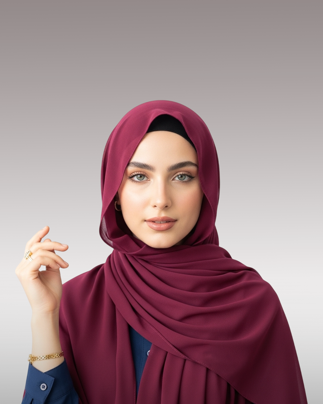 Chiffon veil in light burgundy