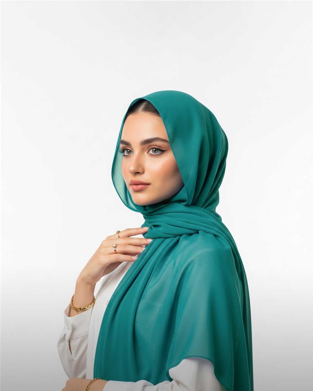 Chiffon veil in Turquoise