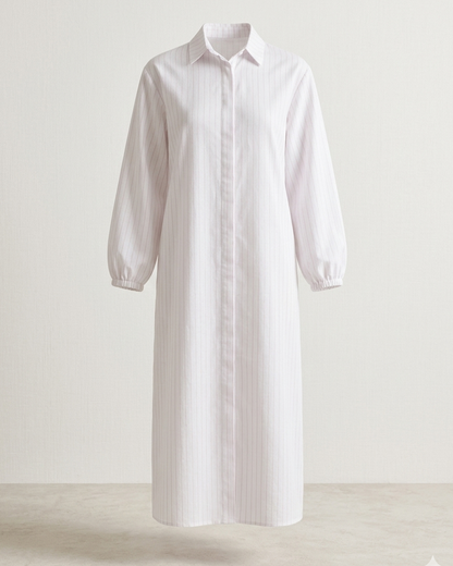 Lienar Shirt in White and Pink