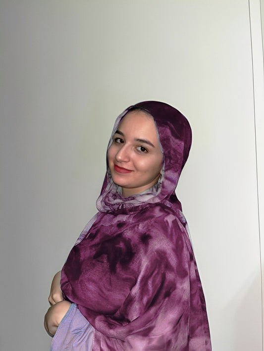 Pure Cotton Veil in purple