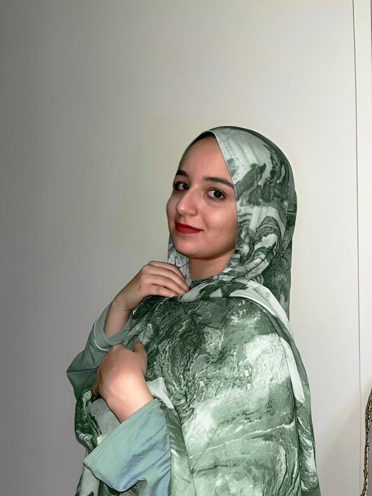 Pure Cotton Veil in dark green