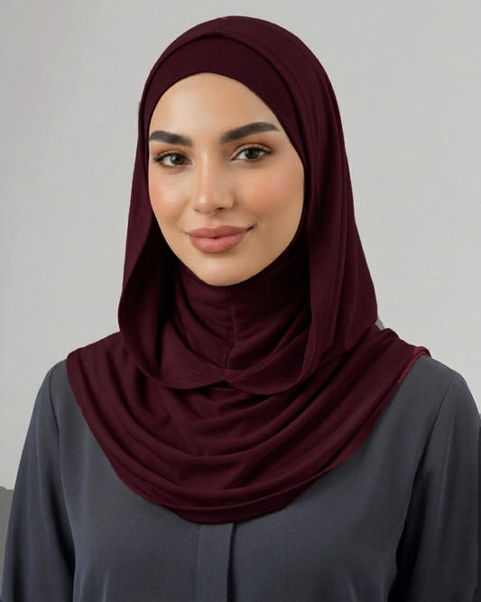 Double layer Lycra Underscarf in Burgundy