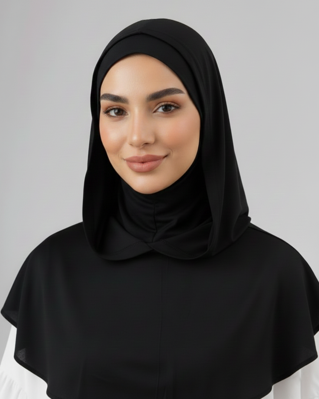 Double layer Lycra Underscarf in Black