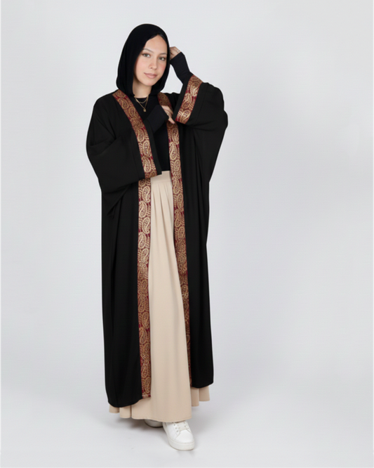 Sultan’s Pattern Kaftan - in Black