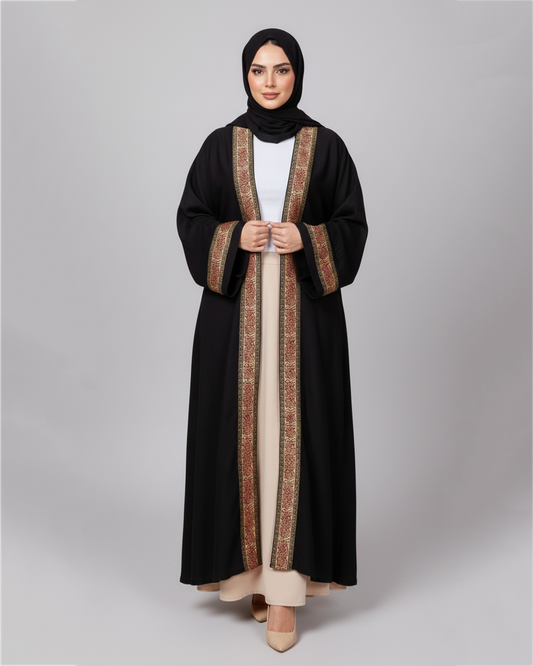 Arabian Letter Kaftan - in Black