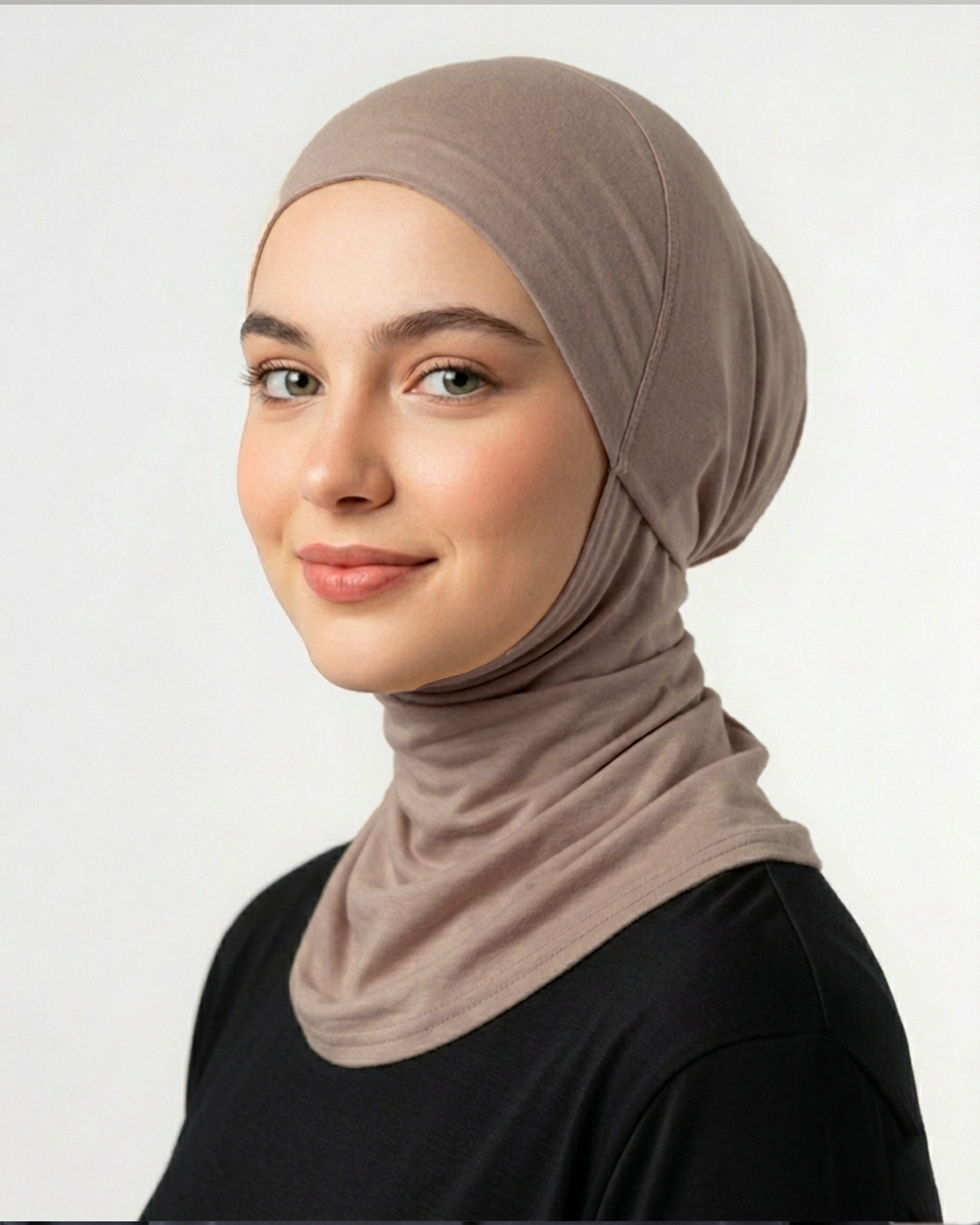 Turkish High Neck Lycra in Cafe