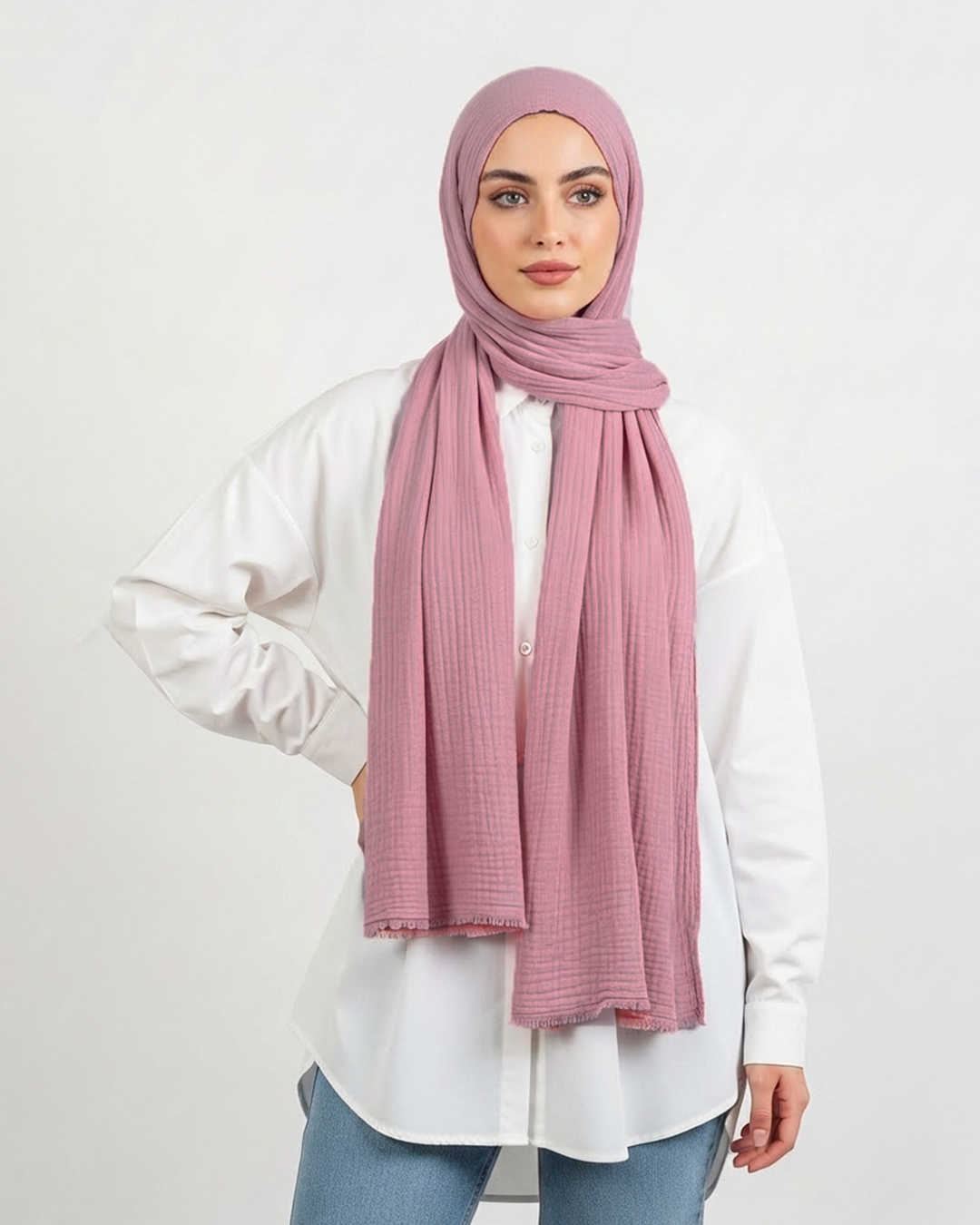 Modal spongy cotton veil in Cashmere