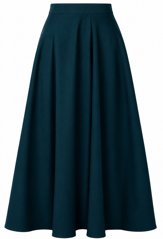 Double Cloche Skirt - in Petrol