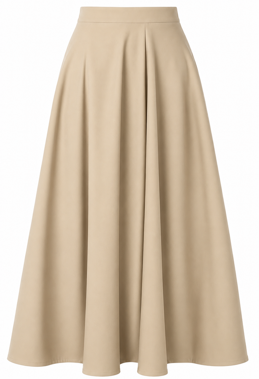 Double Cloche Skirt - in Beige