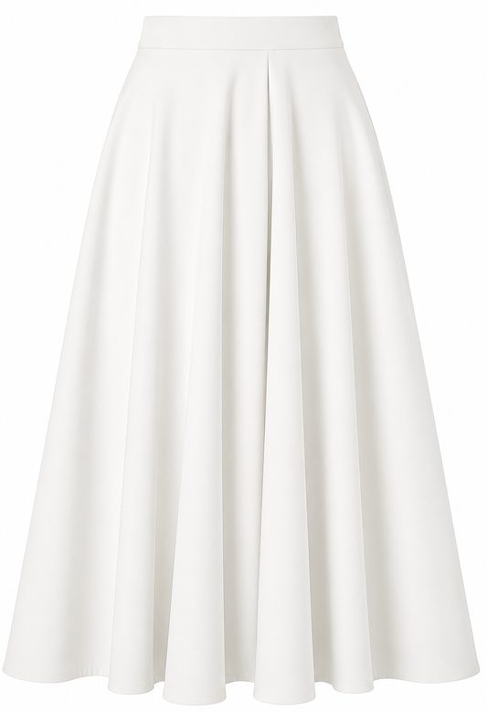Double Cloche Skirt - in White
