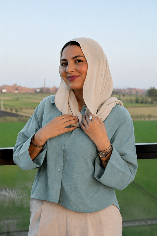 The Fold Shirt in Dusty Aqua