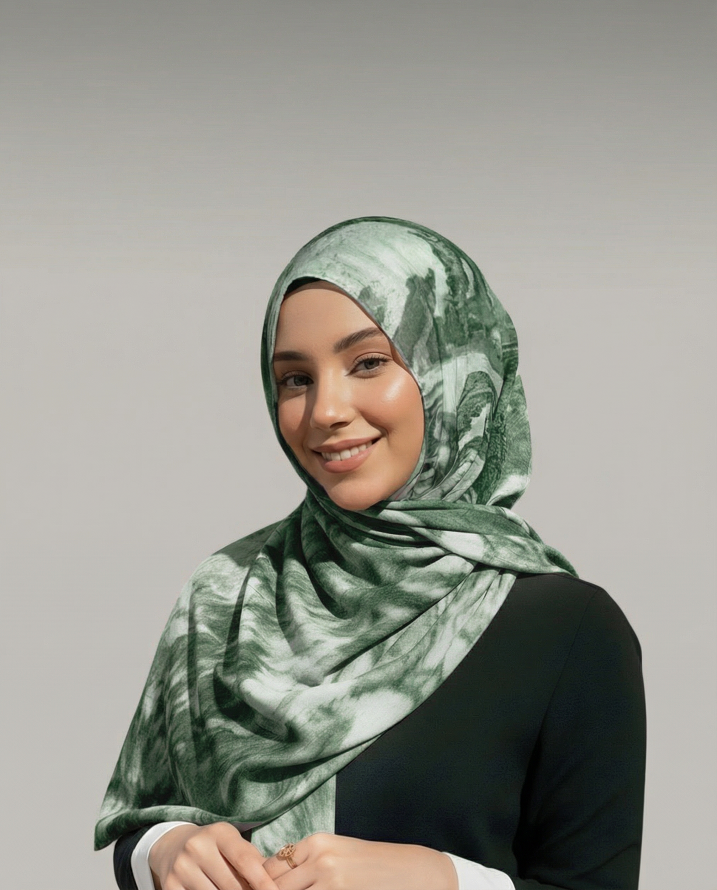 Pure Cotton Veil in dark green