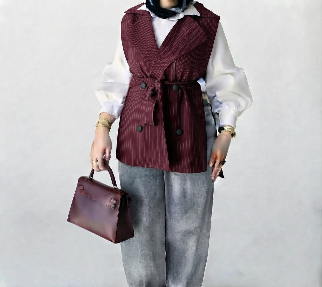 liner Blazer in Burgandy
