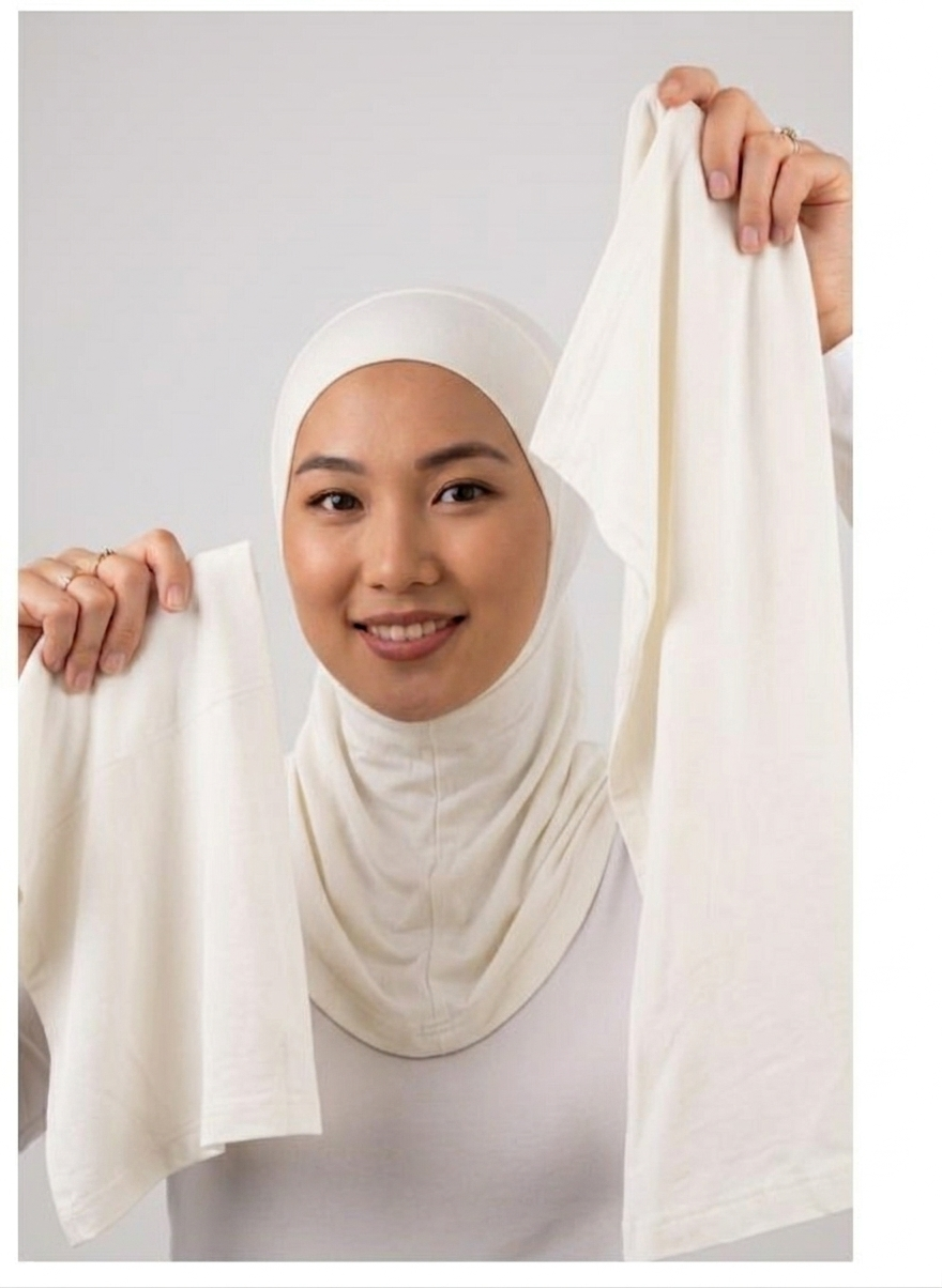 Syrian  Lycra Hijab in Off White