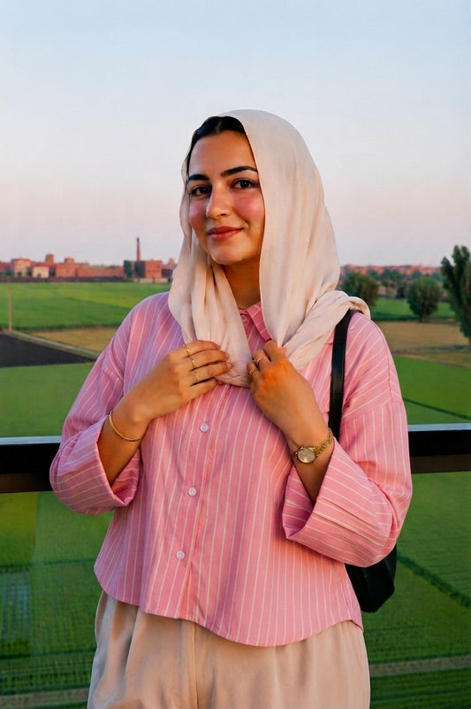 The linear Fold Shirt in Pink