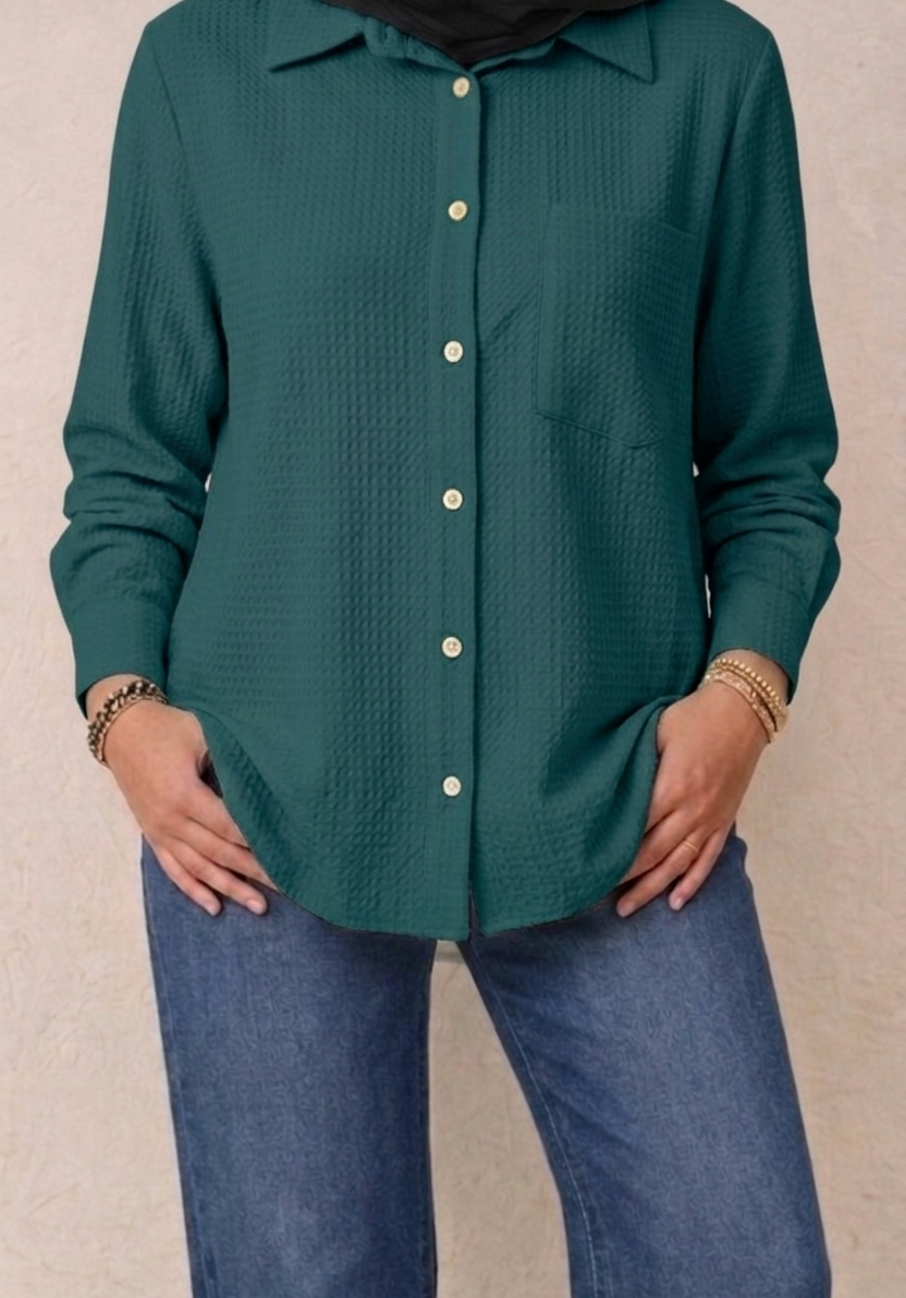 The Shirt in Petrol Green