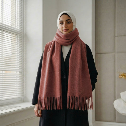 Safya Winter shawl in Woodrose