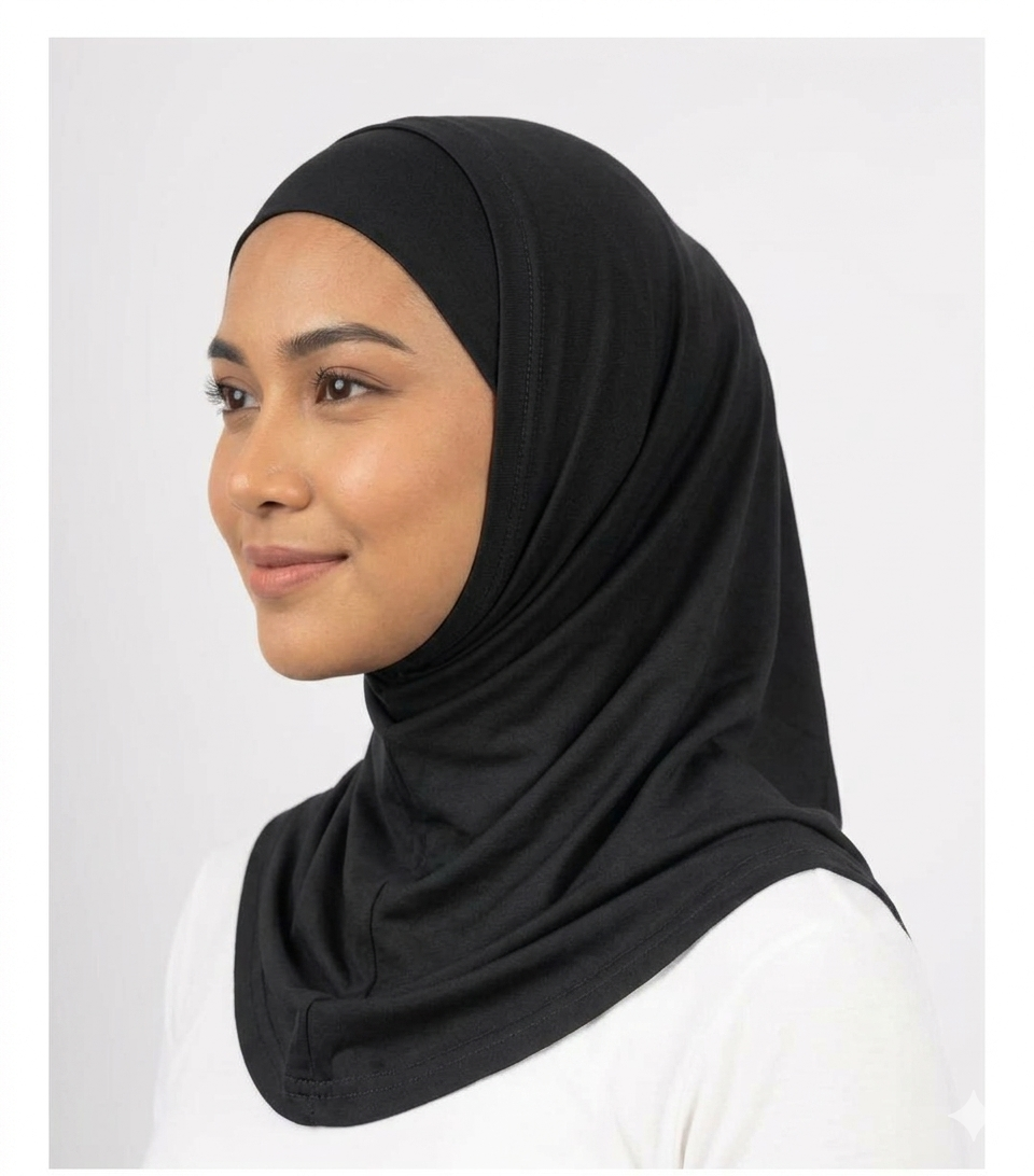 Syrian  Lycra Hijab in black
