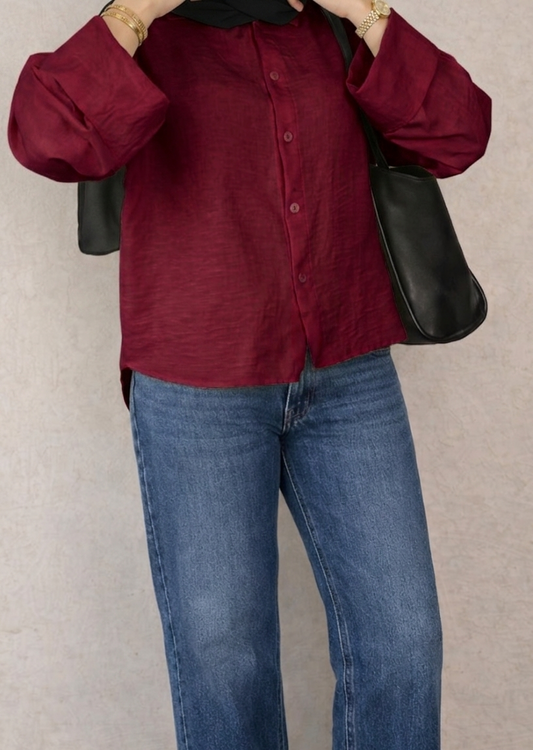 The Fold Shirt in Marron