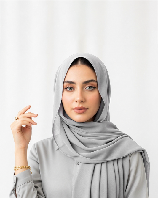 Chiffon veil in gray