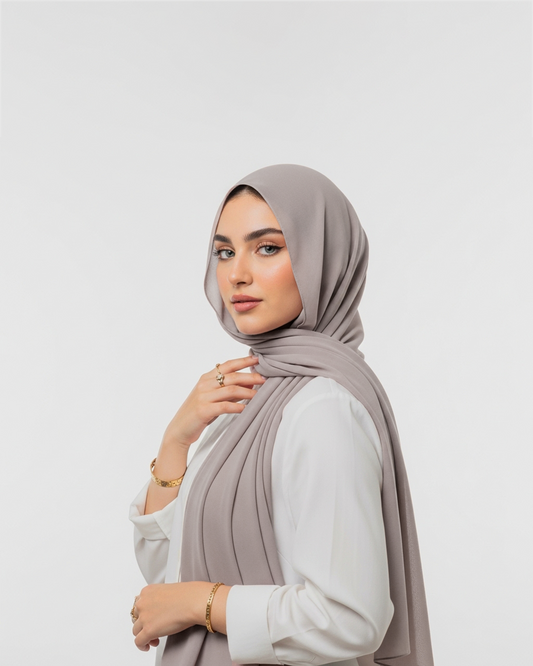 Chiffon veil in Rose Gray