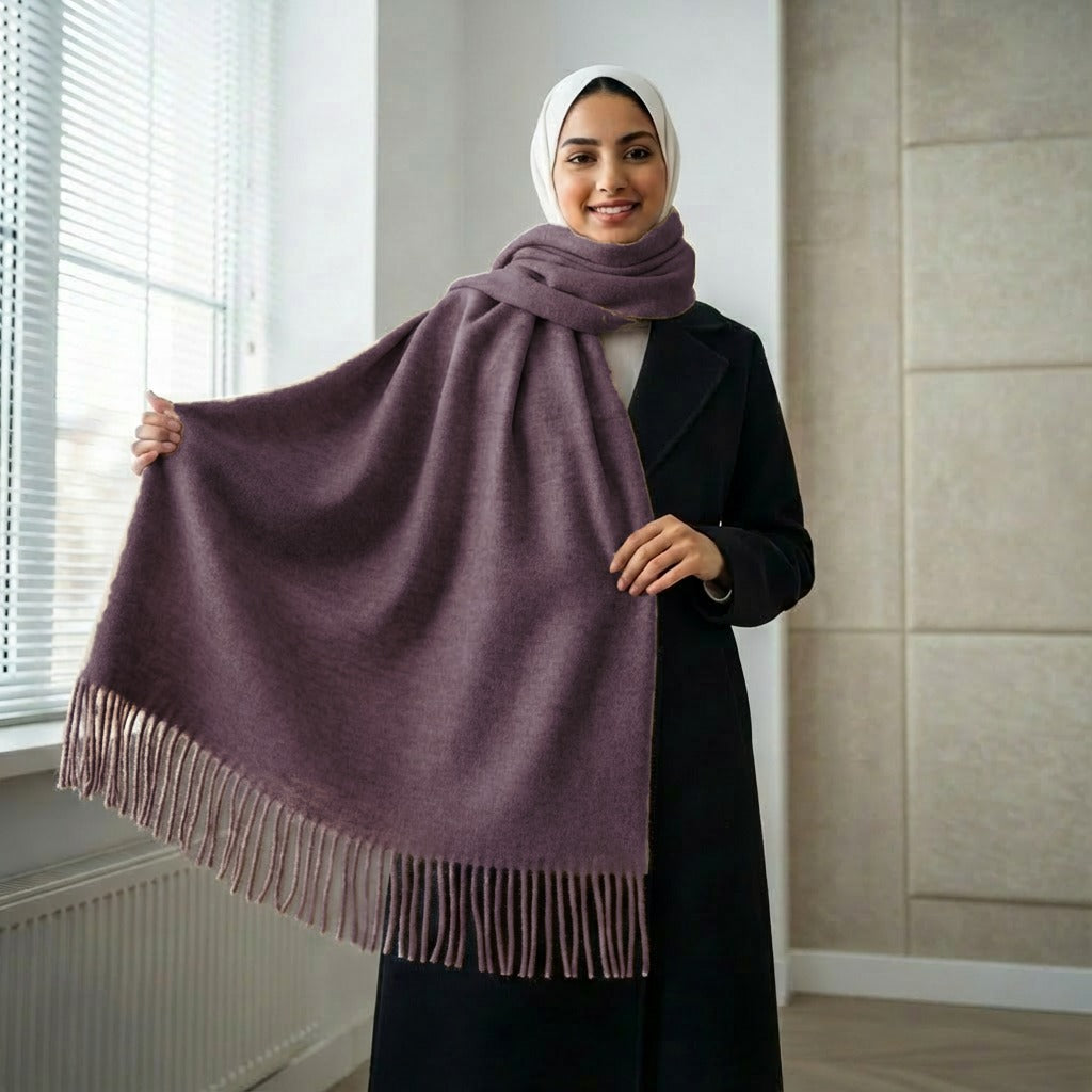 Safya Winter shawl in Dusty Mauve