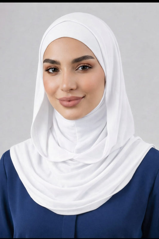 Double layer Lycra Underscarf in White