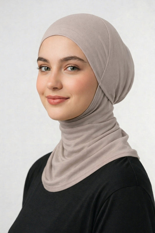 Turkish High Neck Lycra in Light Cafe
