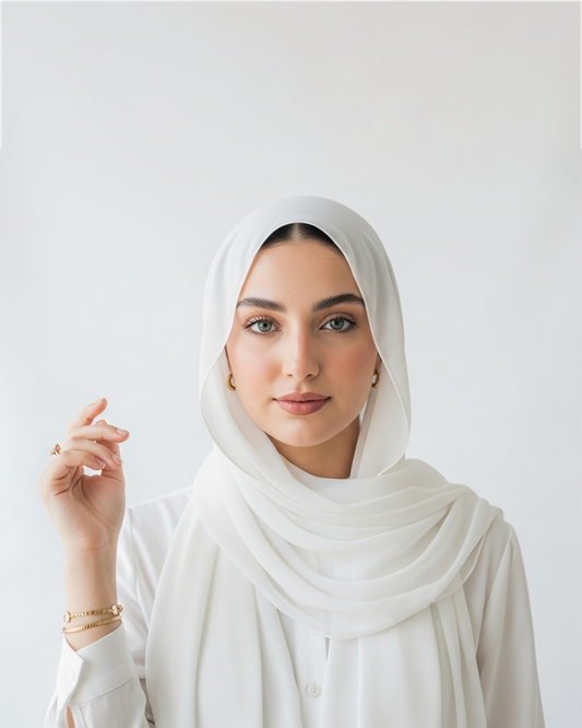 Chiffon veil in white