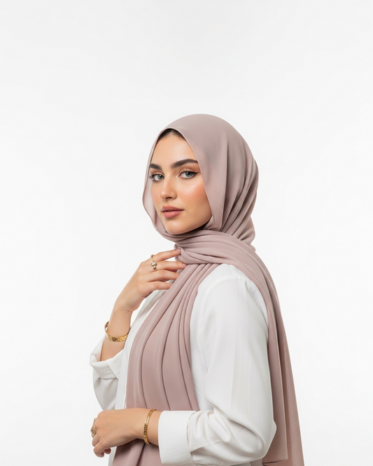 Chiffon veil in Beige