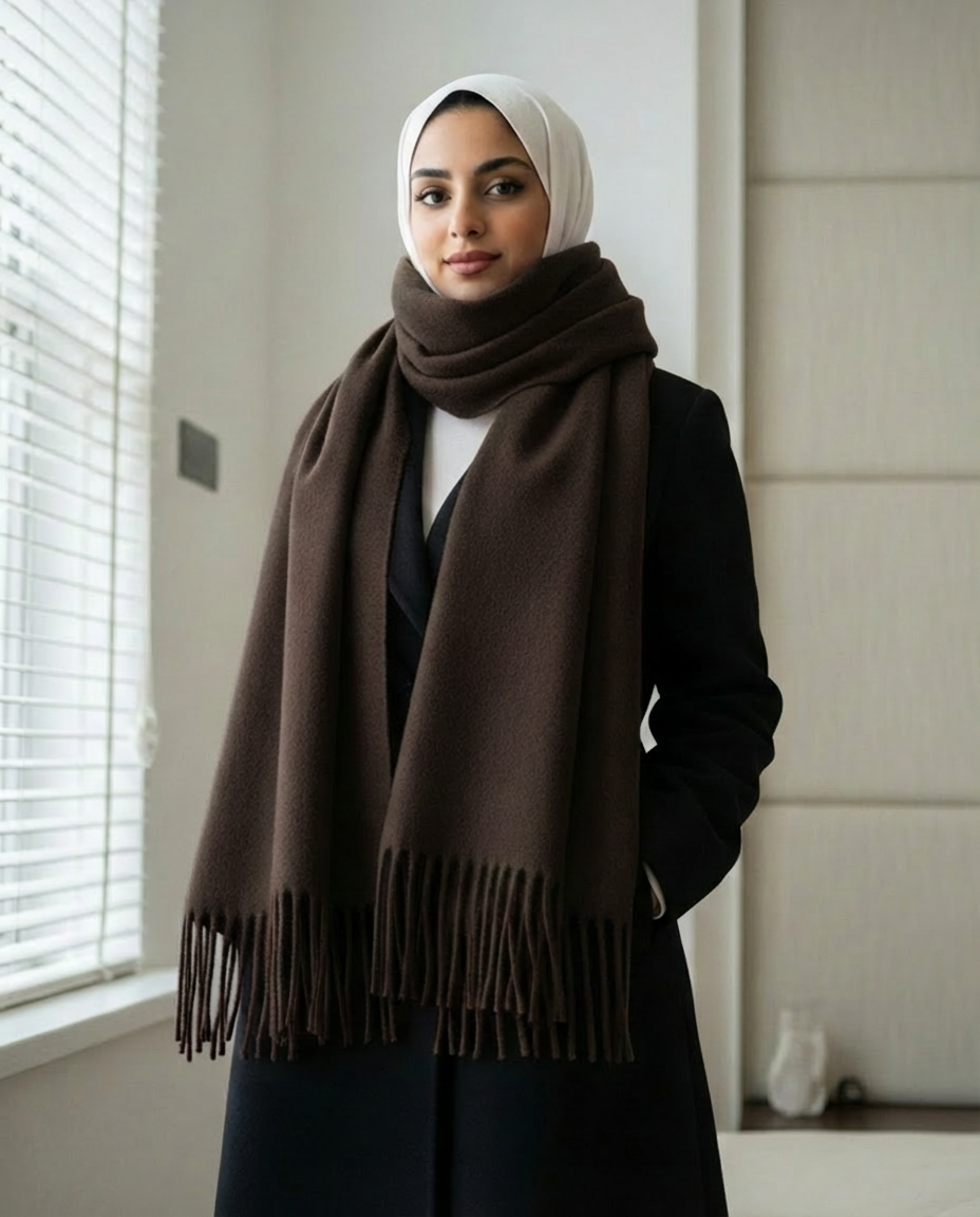 Safya Winter shawl in Esspreso