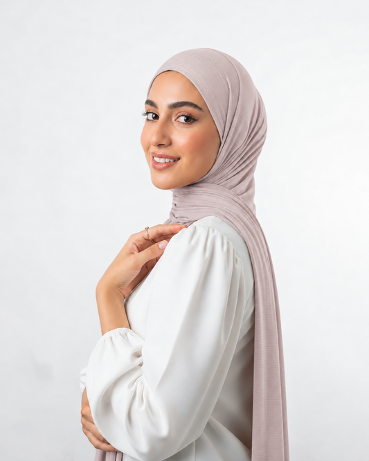 Kuwaiti ribbed rib veils in Light Nude