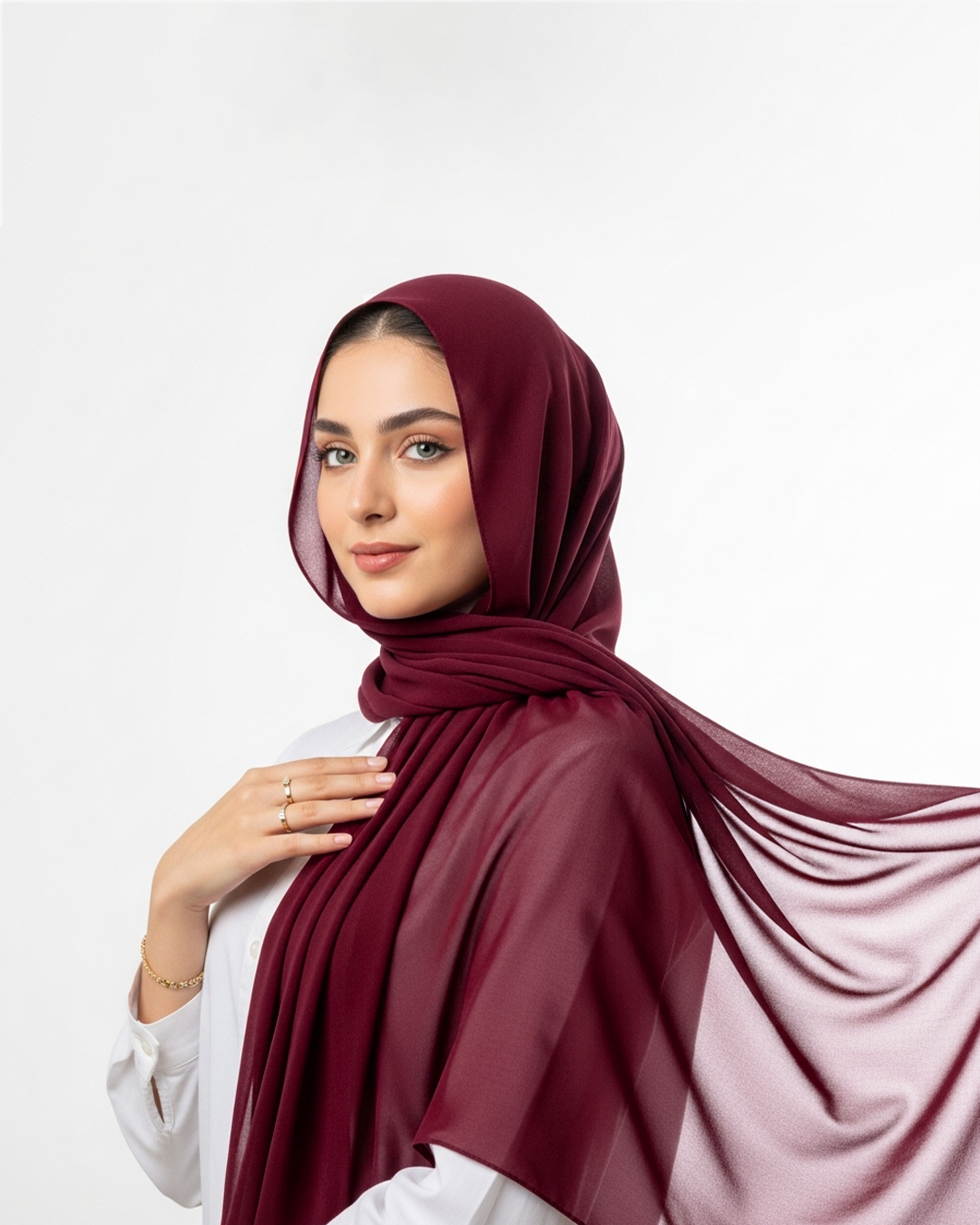 Chiffon veil in light Maroon